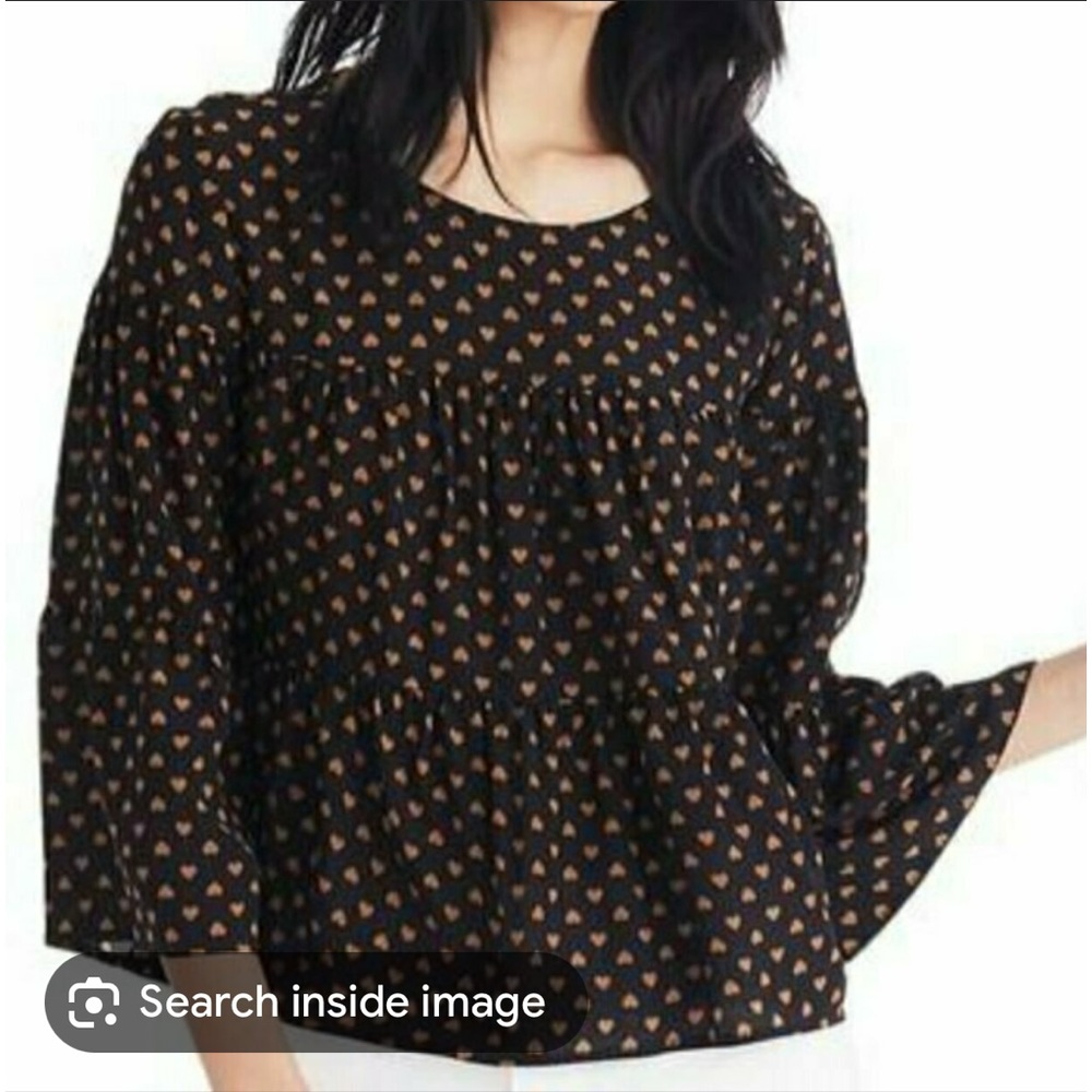 Madewell Silk Tiered Button Back Blouse